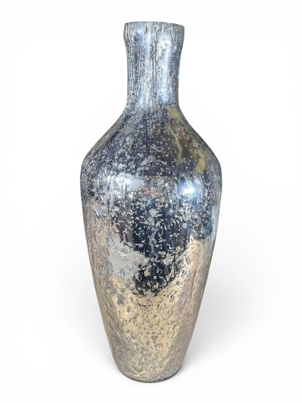 Decorative Silver Mercury Glass Floor Vase - Home Accents